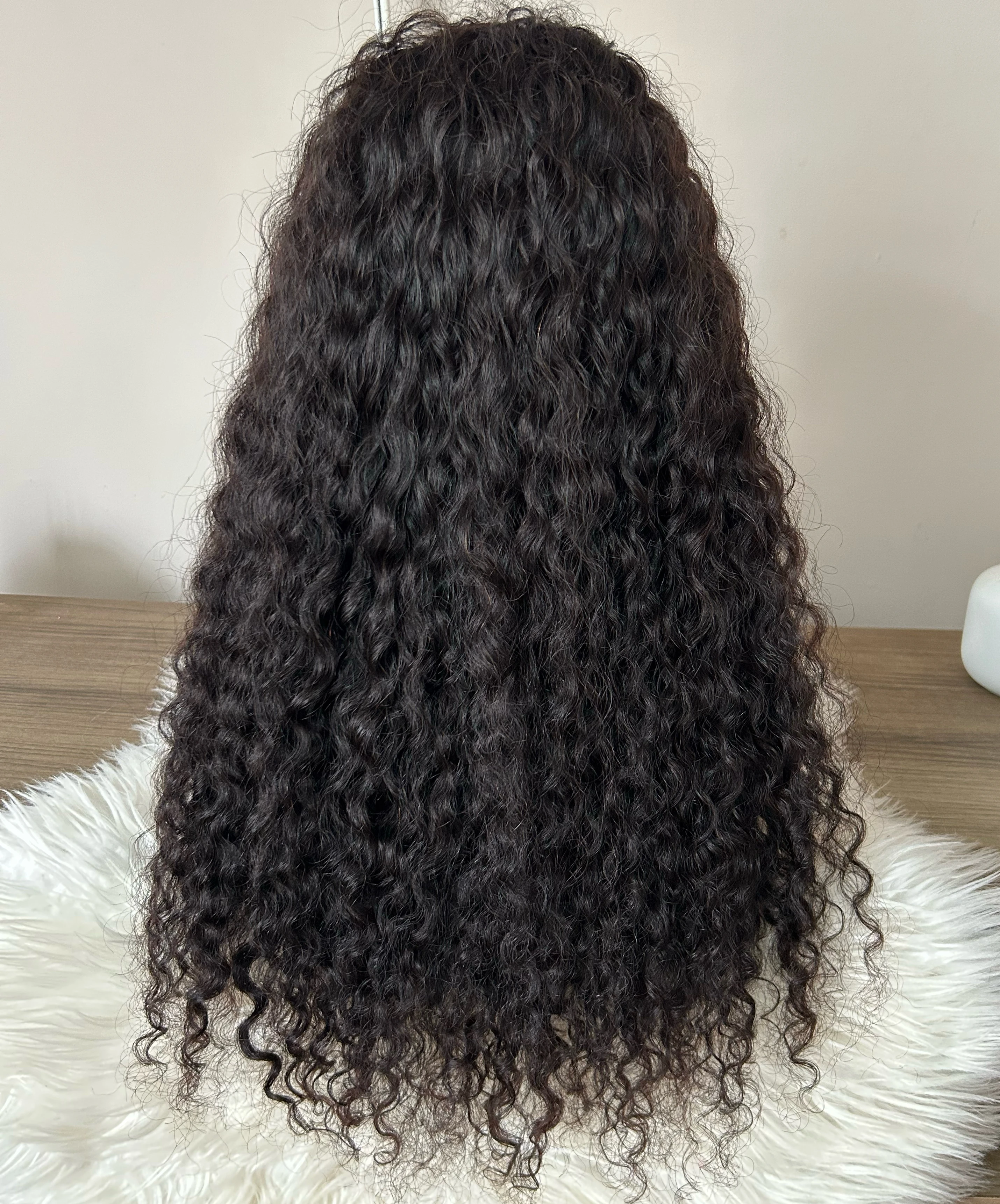 Peluca cabello humano 24 pulgadas Rizada con diadema 3