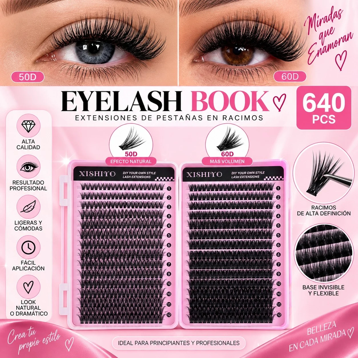 lumera libro de pestañas 50+60d x640pcs