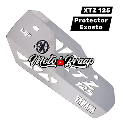 AC XTZ 125 PROTECTOR EXOSTO LATERAL EXOSTO XTZ 125 3D CROMO LOGO NEGRO URUS LAT1273-01
