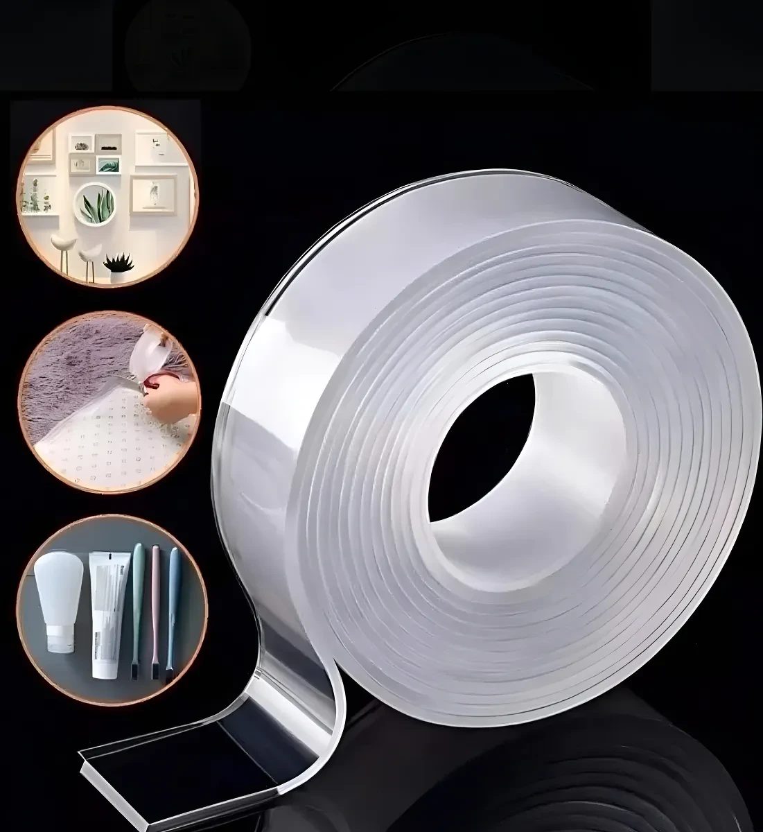 Cinta Adhesiva Doble Contacto 3mts X30mm Fuerte Transparente  2