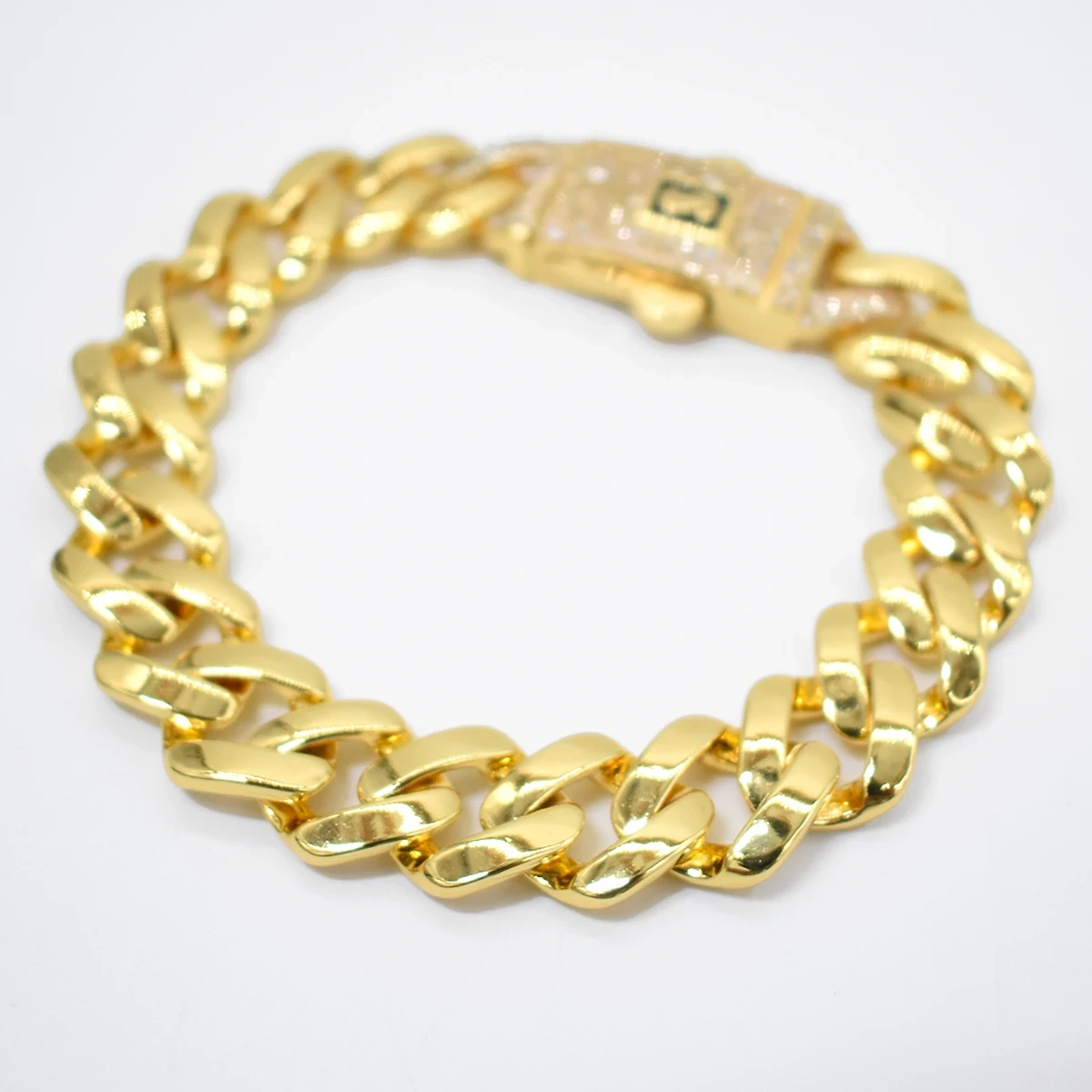 ESCLAVA GRUESA  EN ORO CON DIAMANTES 2