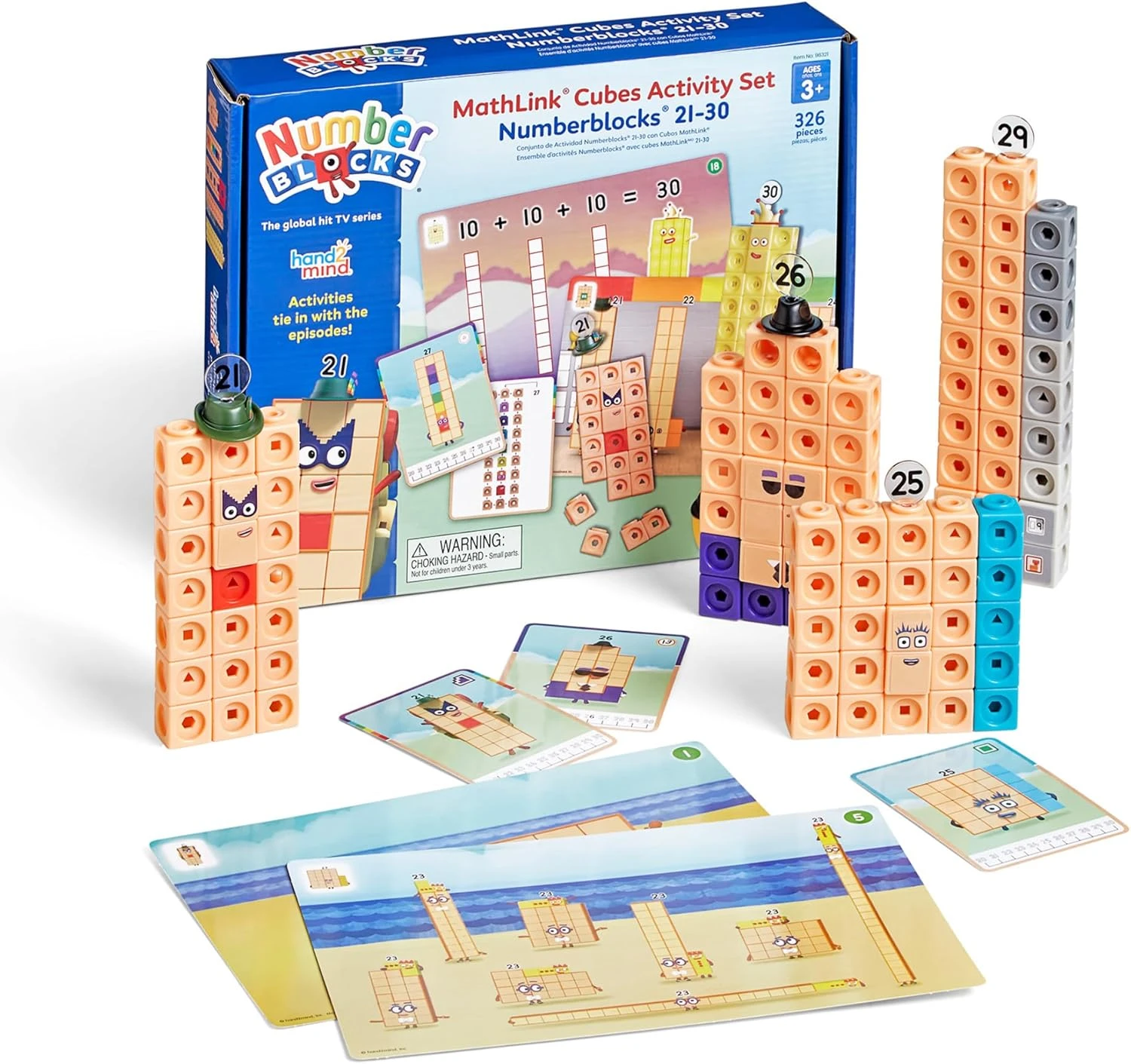 hand2mind MathLink - Juego de actividades de bloques de números 21-30