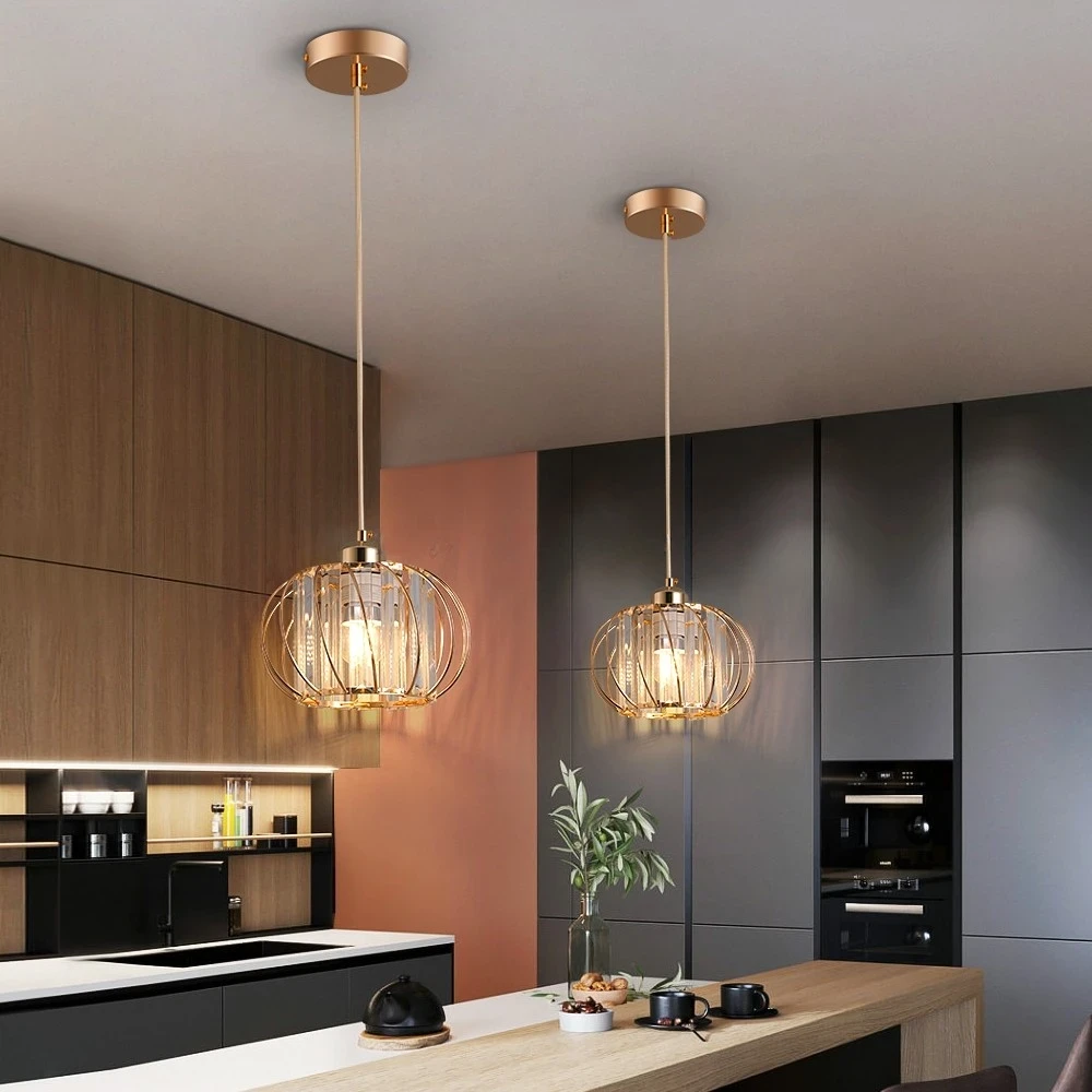 LAMPARA COLGANTE DORADA STD1 1L E27 4
