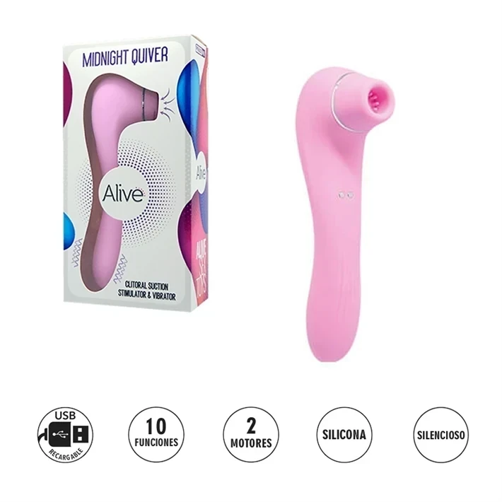 Midnight quiver Pink succionador de clitoris con carga USB