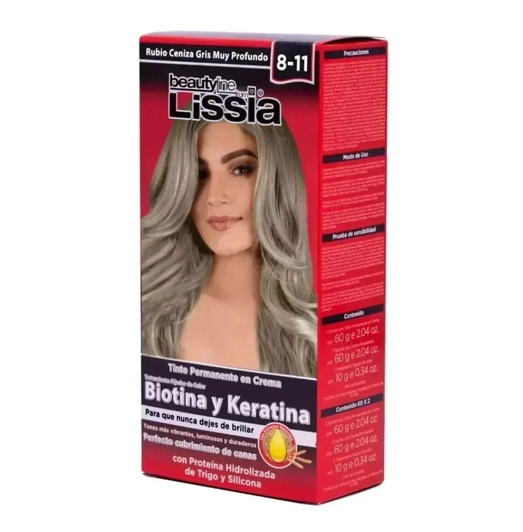 lissia tinte 8.11 rubio ceniza gris muy profundo