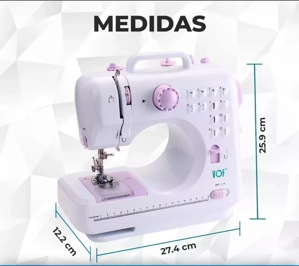 MAQUINA DE COSER DINAX ELECTRICA PORTATIL 12 PUNTADAS CON PEDAL 3