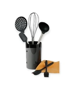 SET DE 6 UTENSILIOS DE COCINA + BASE