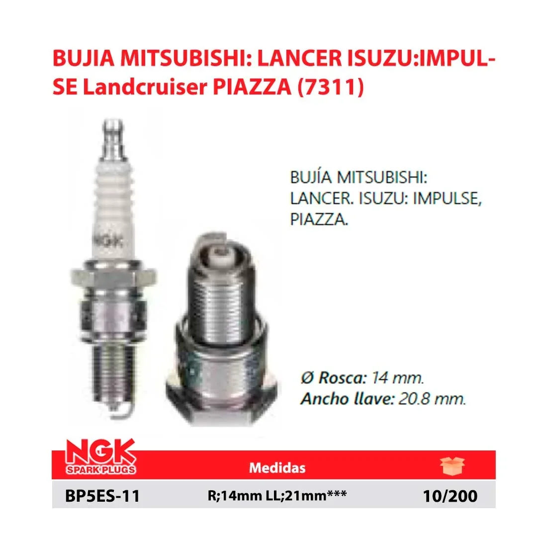 BUJIA MITSUBISHI: LANCER ISUZU:IMPULSE Landcruiser PIAZZA (7311) R;14mm LL;21mm***