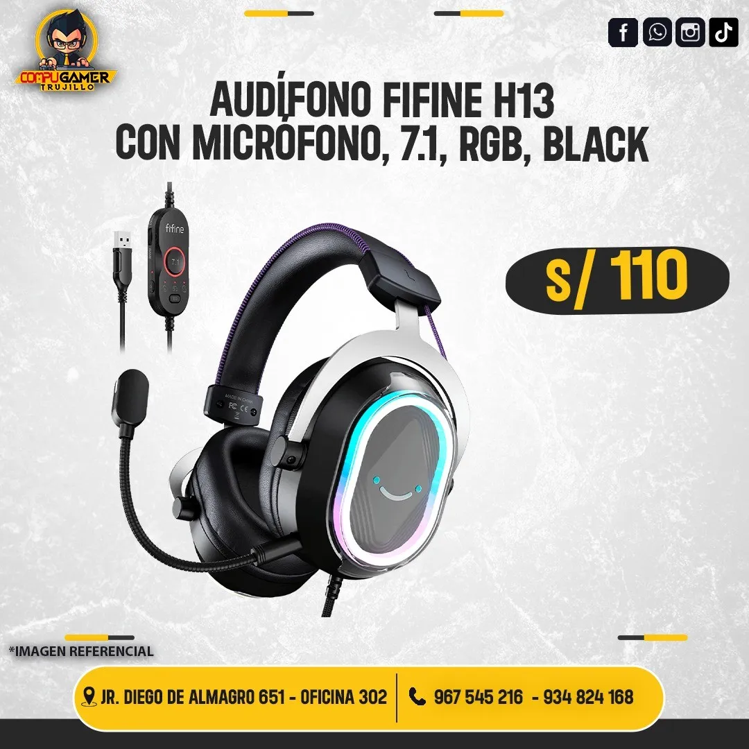 AUDÍFONO FIFINE H13 BLACK