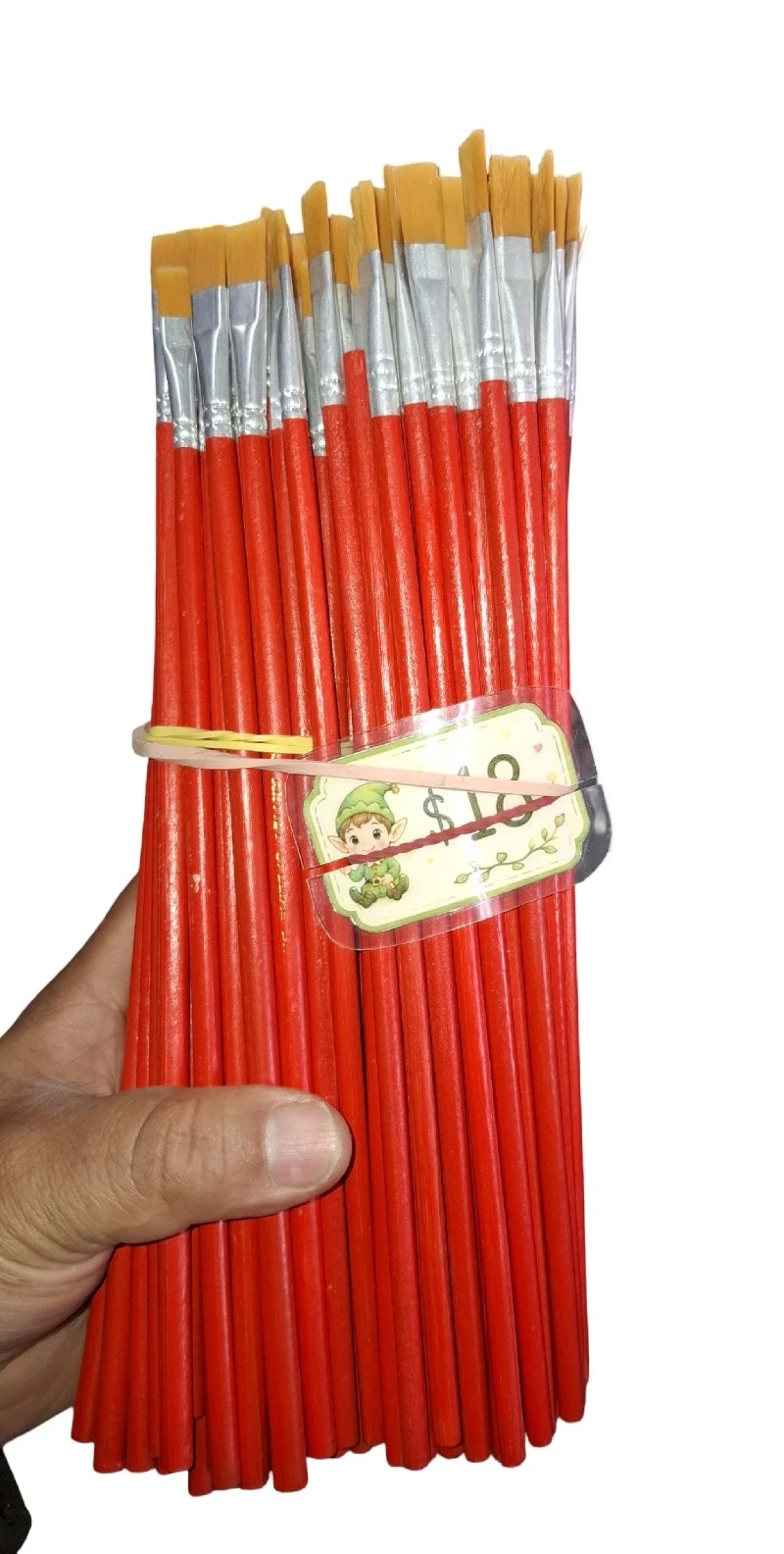 pincel rojo mediano seda suave