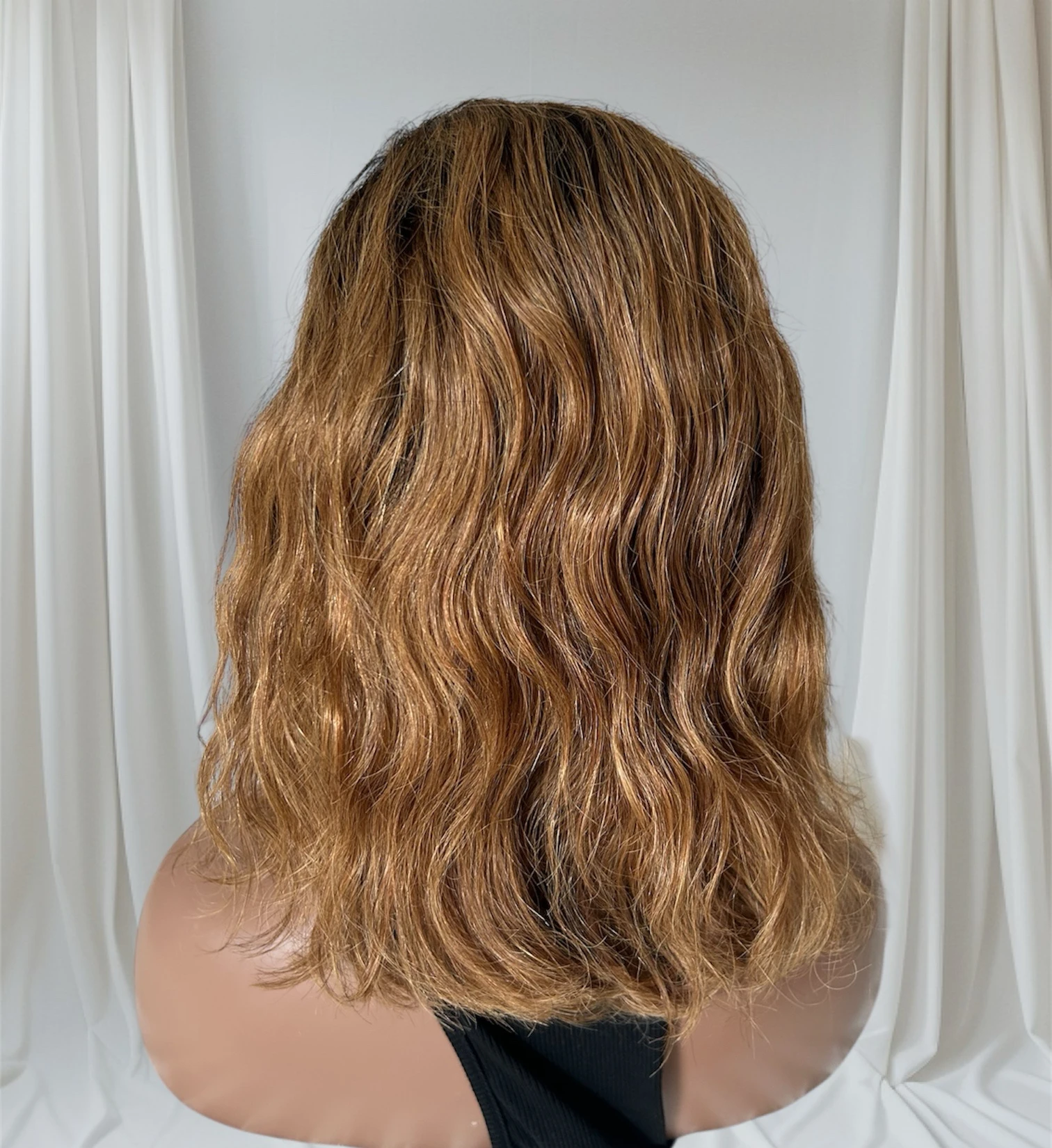 Peluca cabello humano 14 pulgadas, color 1B/27, frontal 13x4 3
