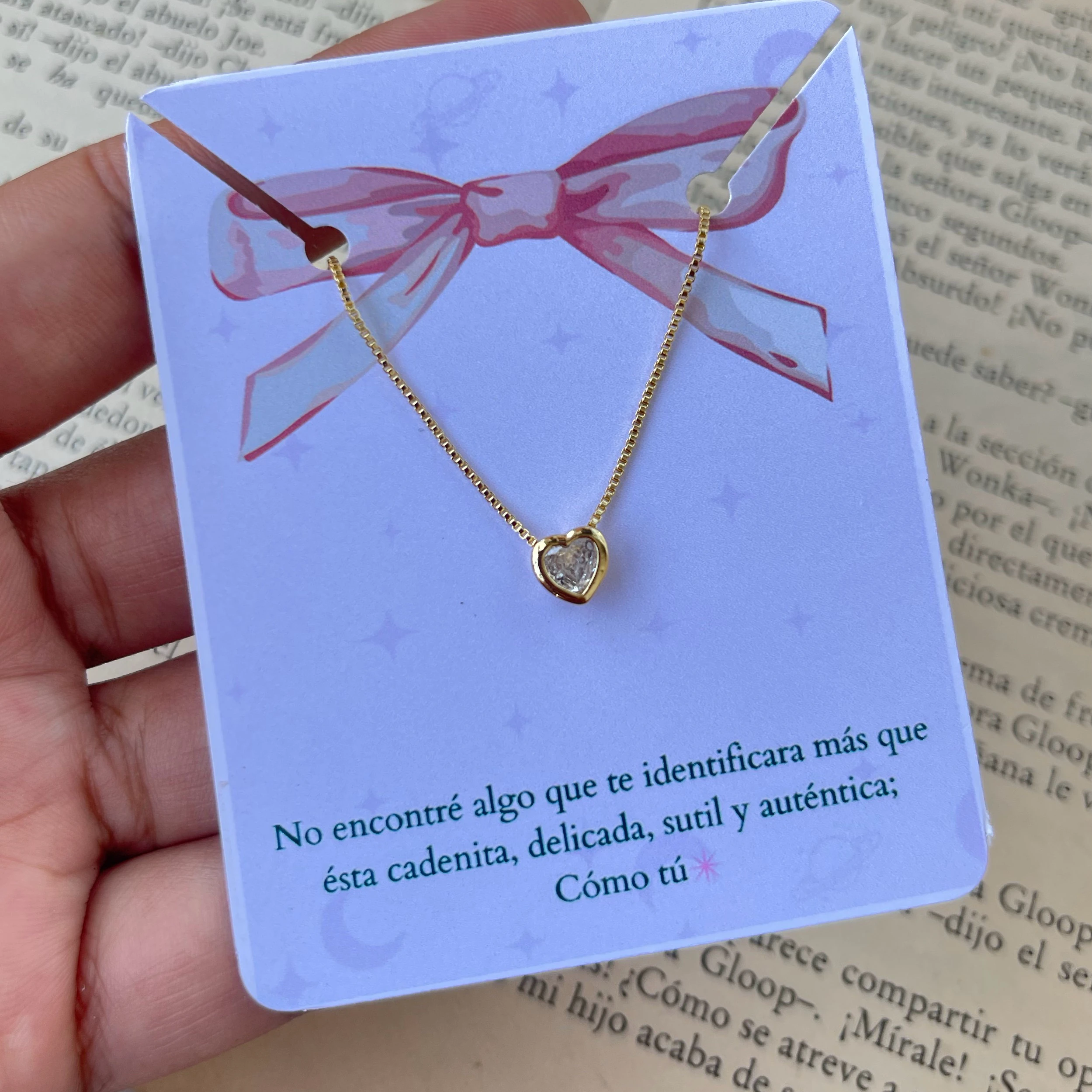 Cadena corazon mini brillante 2