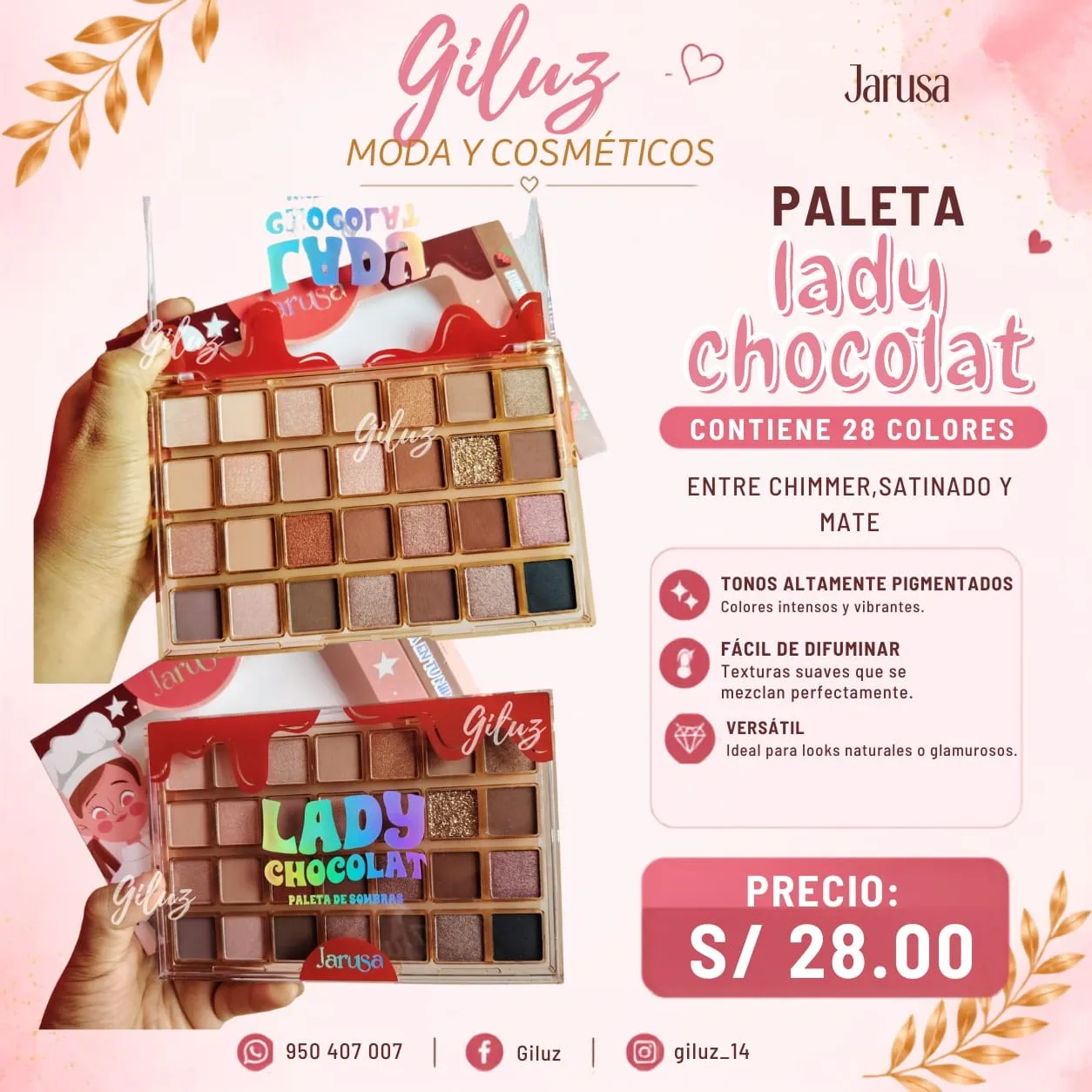 Paleta de sombras jarusa