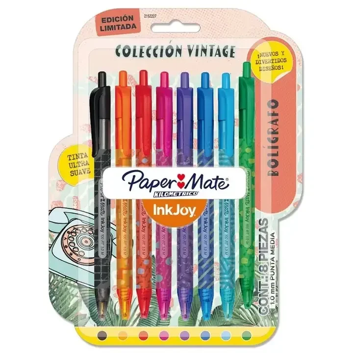 Bolígrafo papermate retractil 10 colores diferentes  2