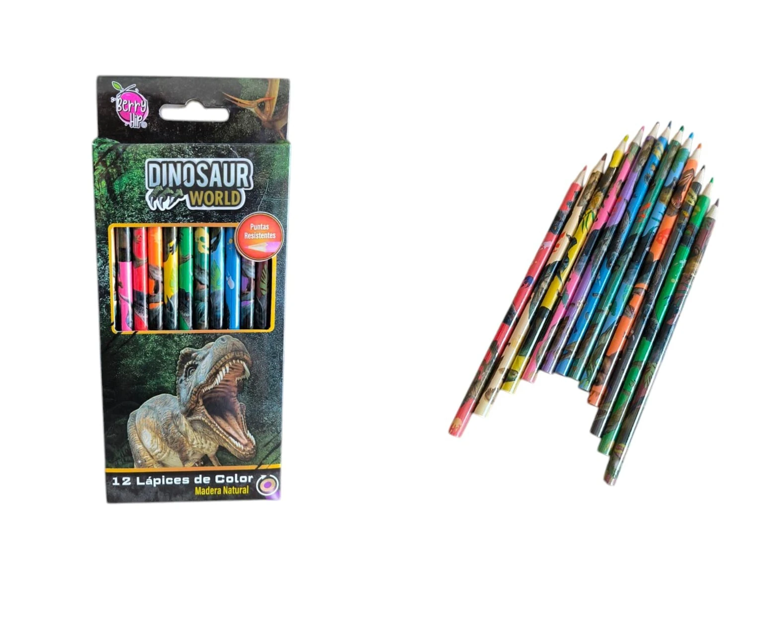 Colores de Madera 12 pz DINOSAURIOS