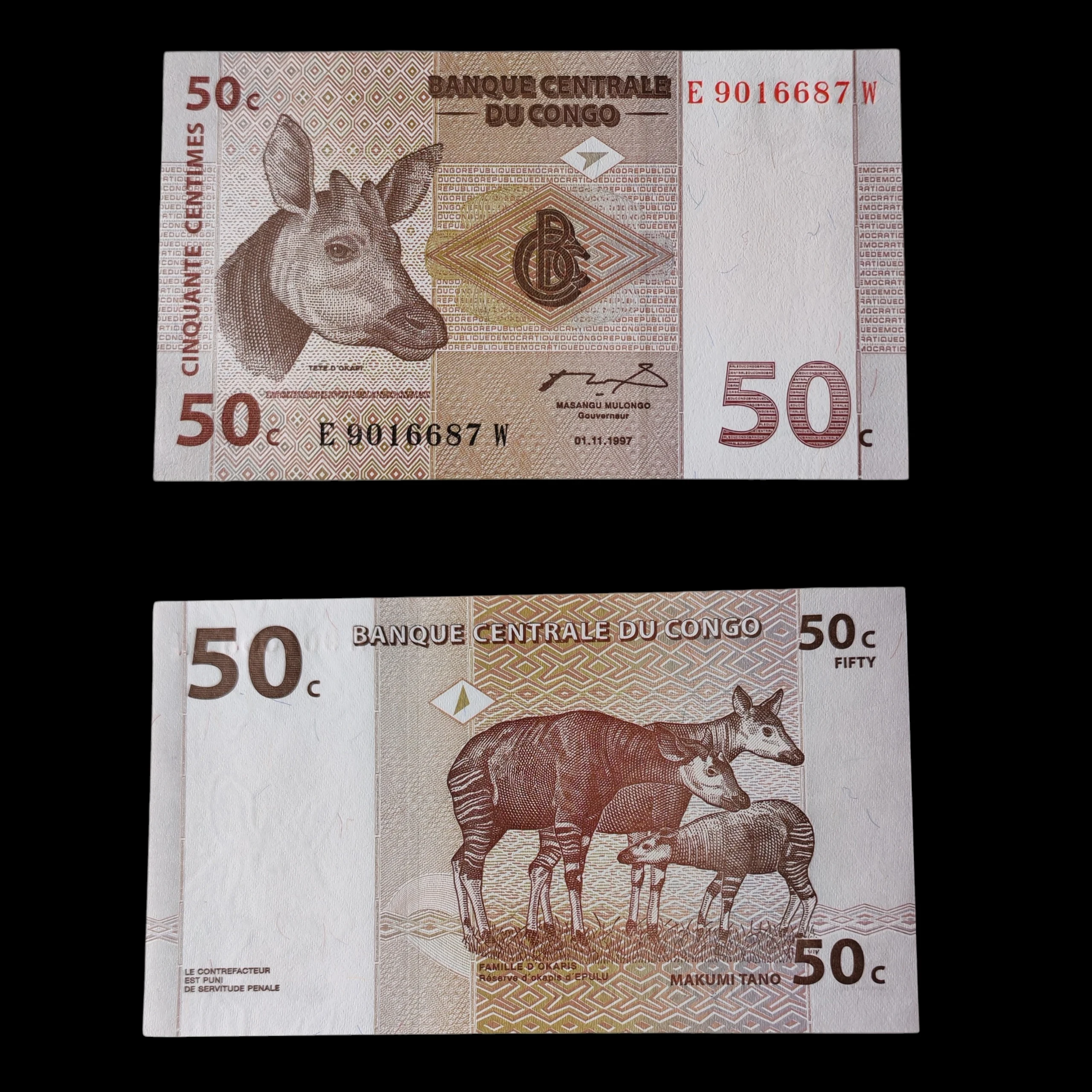 ° Congo 50 centavos UNC