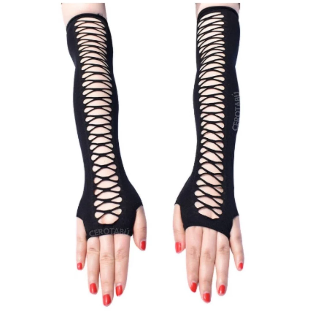 Guantes en malla largo elástico 