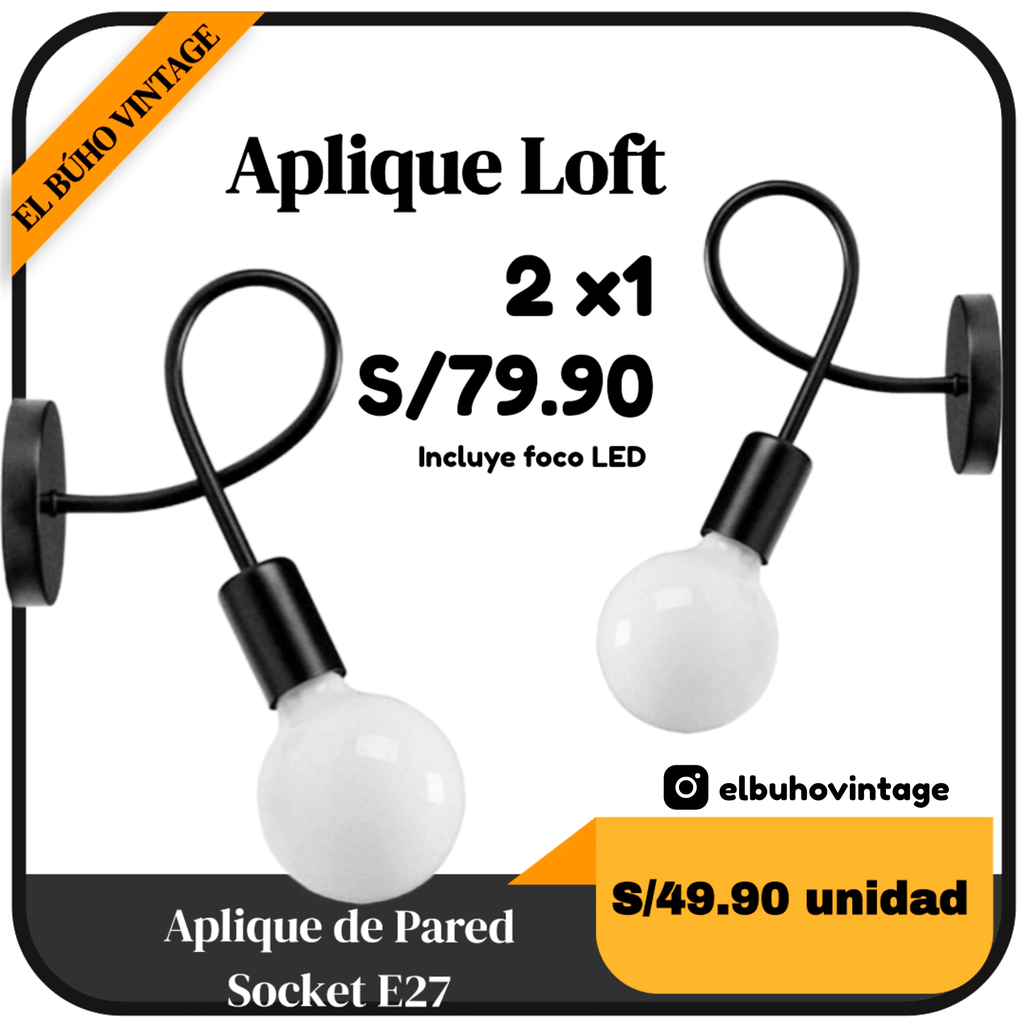 APLIQUE LED DECORATIVO LOFT  10