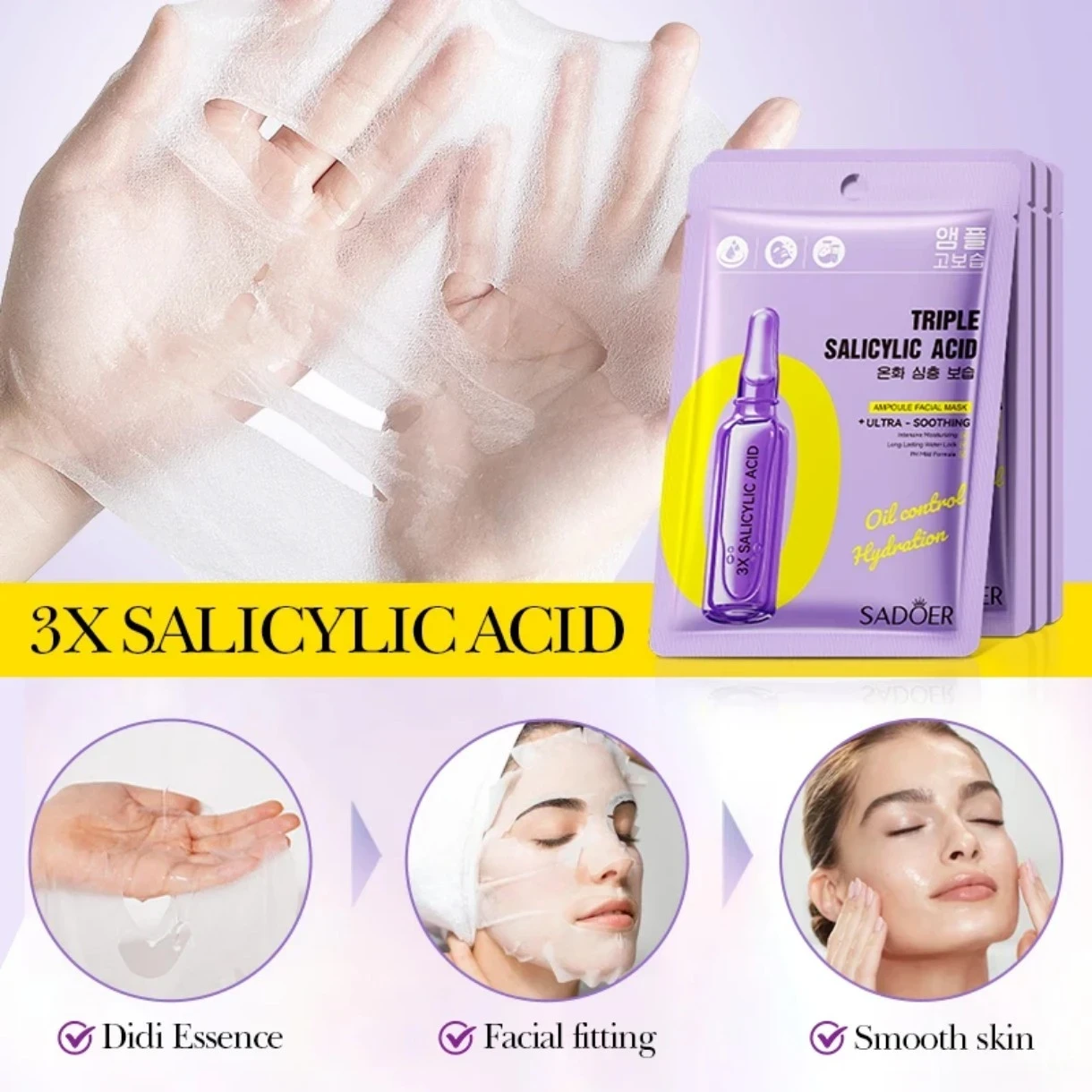 ✨ Mascarilla Facial Ampoule Triple Ácido Salicílico – Sadoer ✨ ☺️ 2