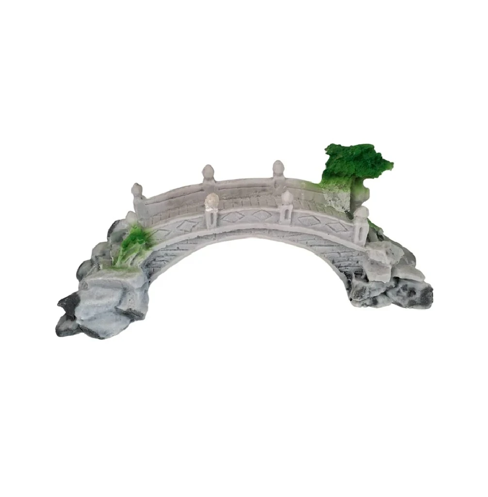 Adorno de resina puente blanco