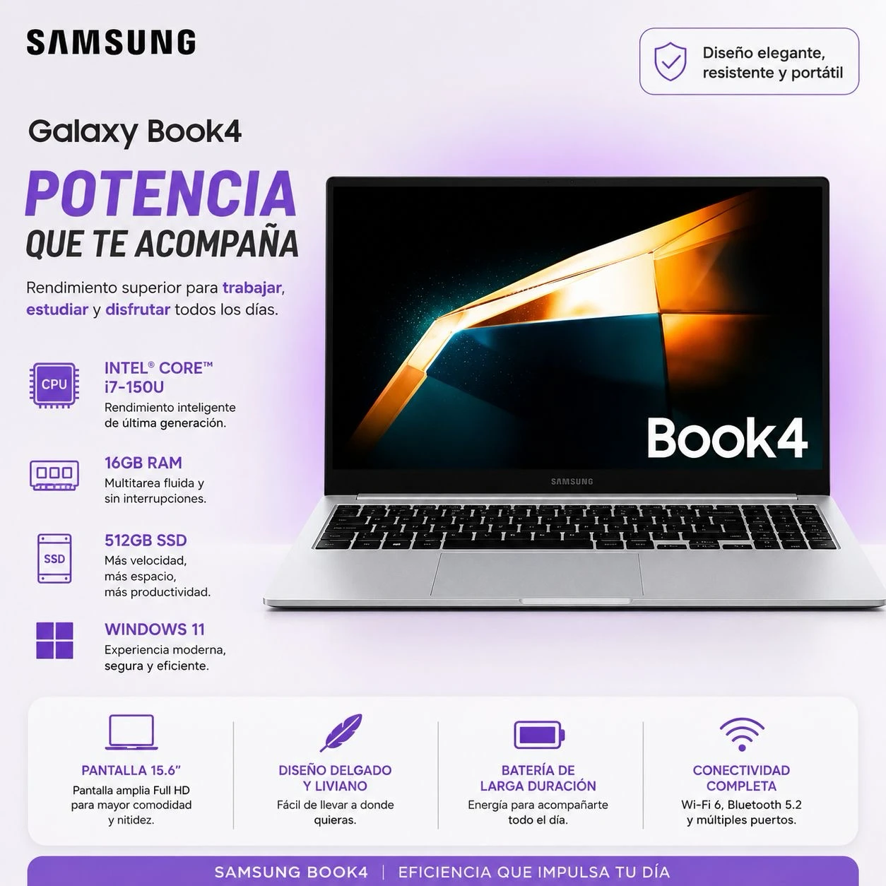 Notebook Samsung 15.6" (Intel Core I7-150u | 16Gb Ram | 512Gb Ssd | Windows 11