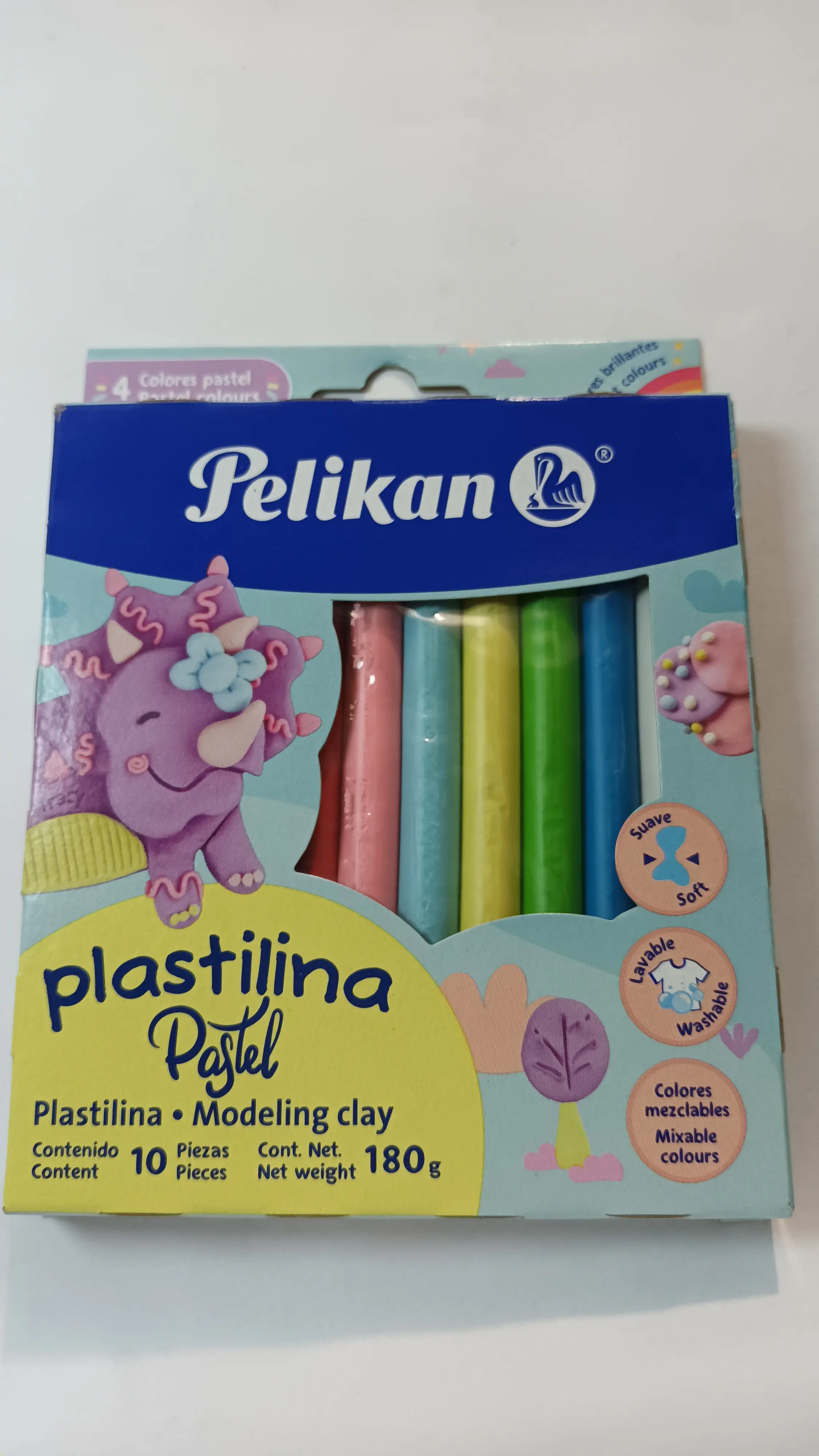 PLASTILINA PELIKAN PASTEL CAJA 10 BARRAS
