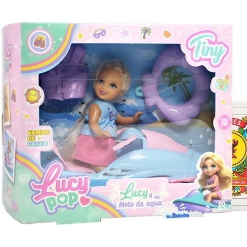 MUÑECA LUCY POP Y SU MOTO DE AGUA + ACCESORIOS