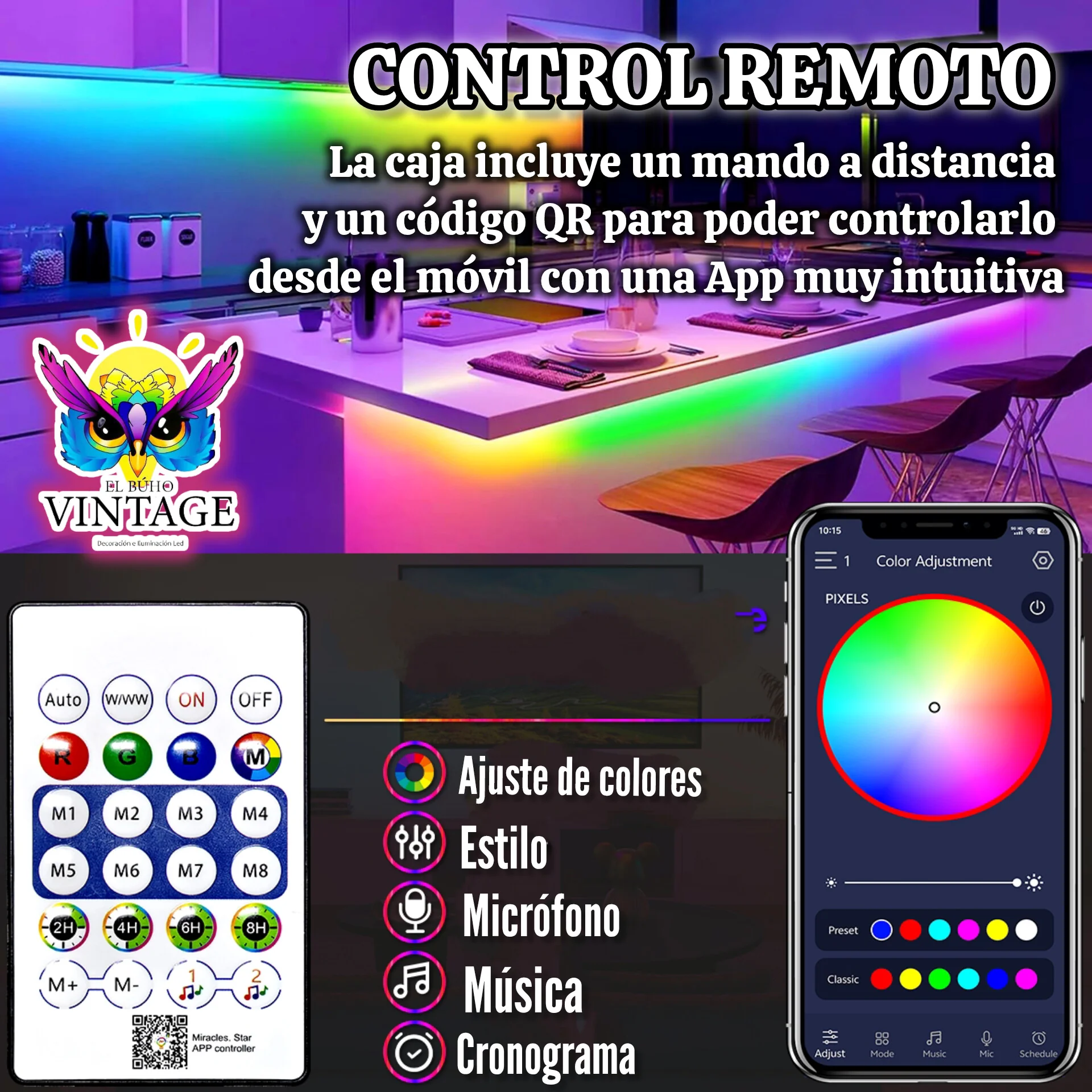 Cinta LED Neón Pixel 5m  2