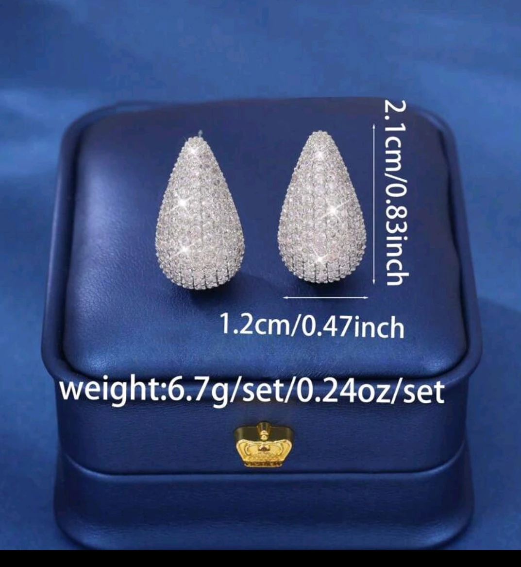 Aretes forma de gota plateado 2