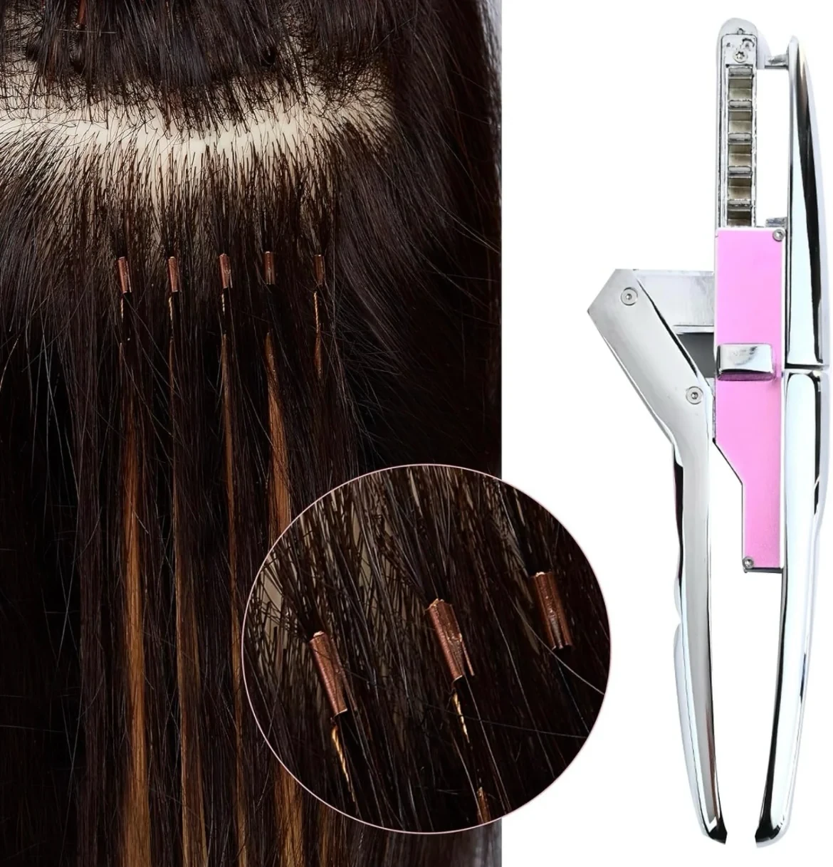 Máquina de extensiones de cabello de 2ª generación 6D, kits de herramientas de extensiones de cabello sin rastro 2