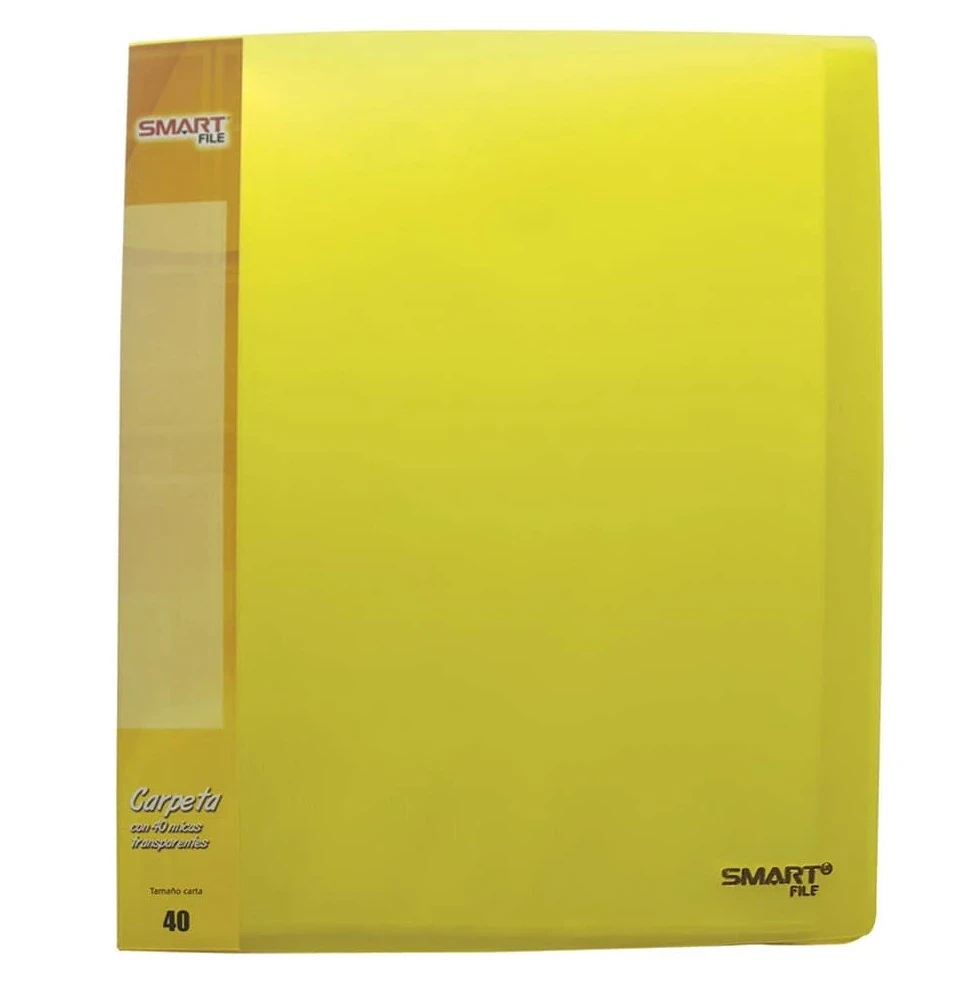 Carpeta amarilla , Plástico 40 micas t/carta