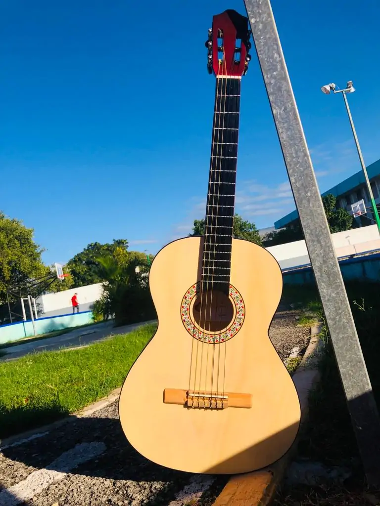 Guitarra clásica vino