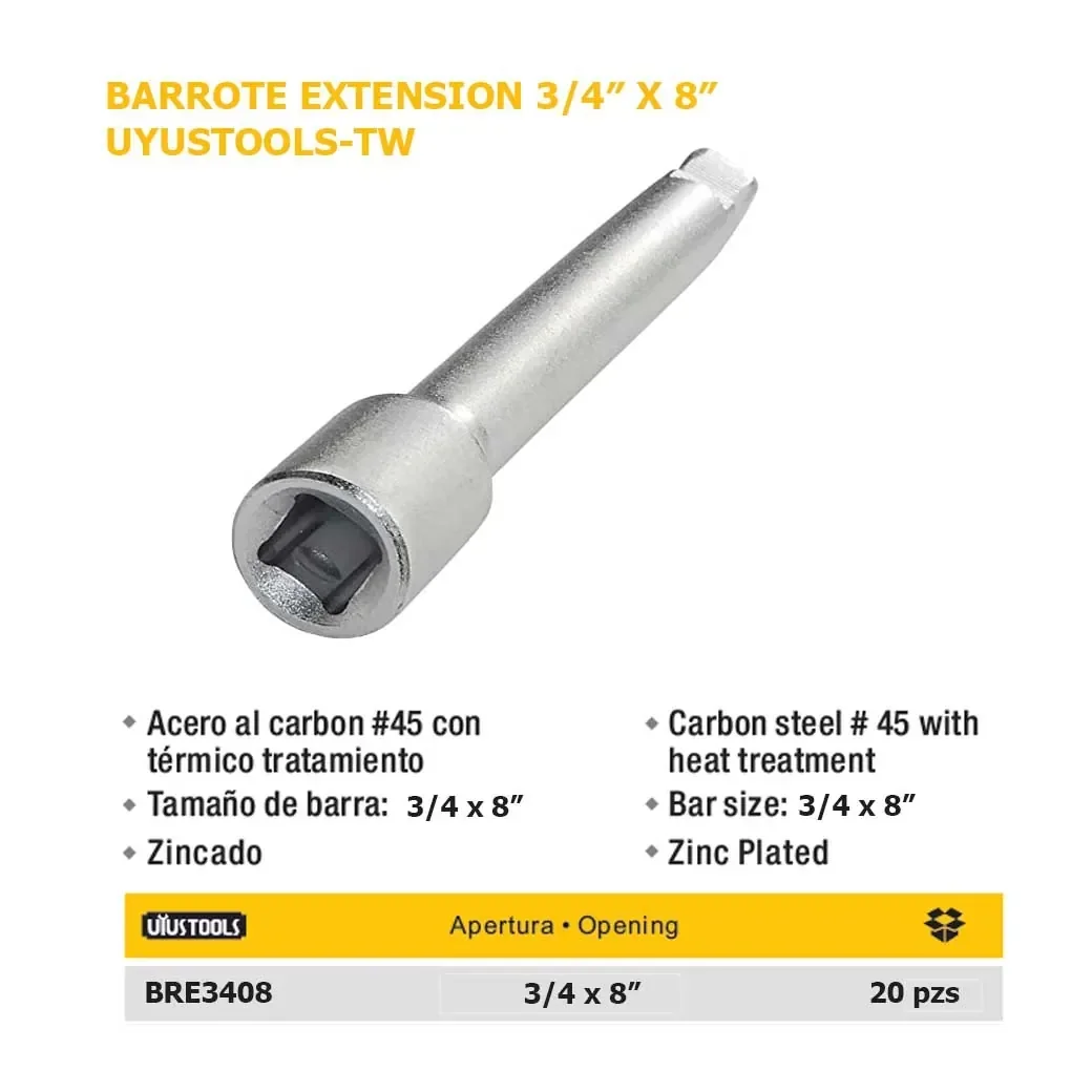 BARRA DE EXTENCION SUELTO UYUST 3/4 X 8"