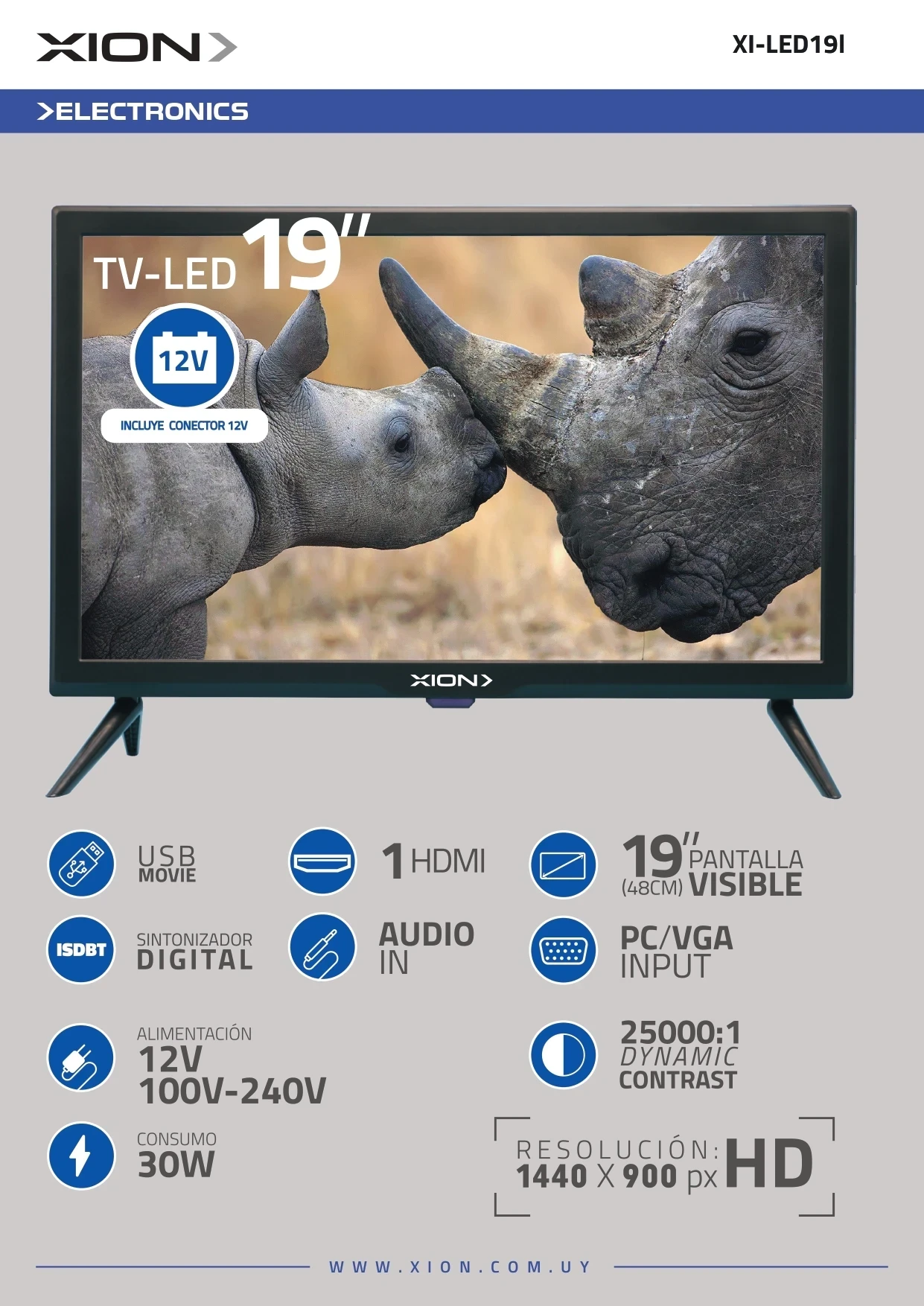 Televisor Led 19" HD XION 2