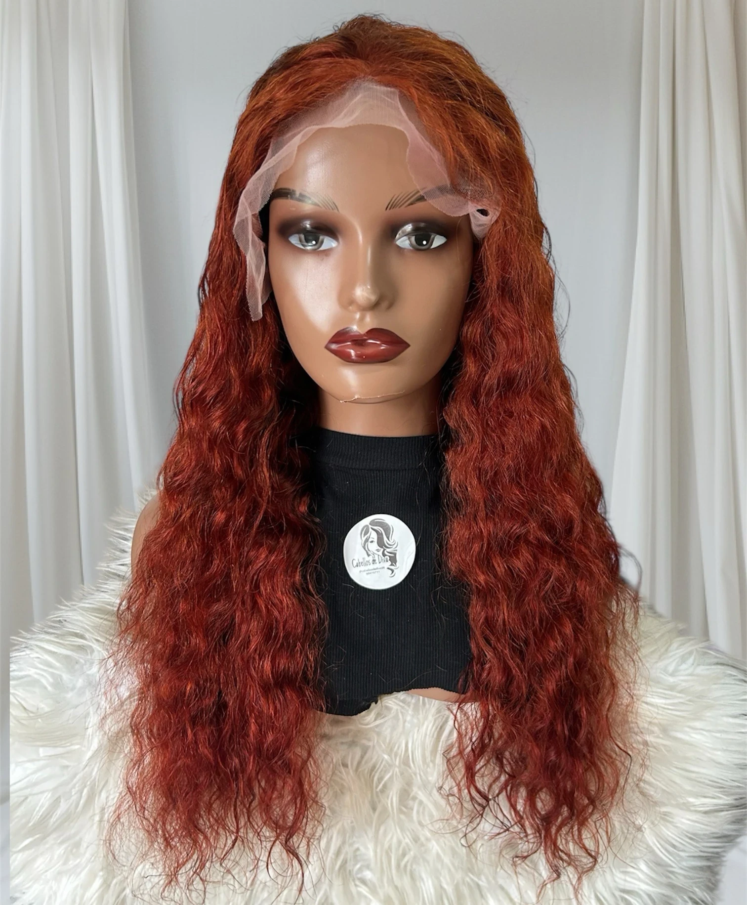 Peluca rizada de cabello humano 26 pulgadas, frontal lace 13x4 180% densidad  2