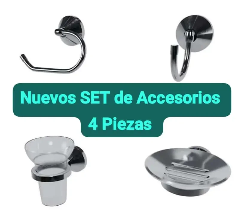 Set de accesorios Metálicos roca x 4 u