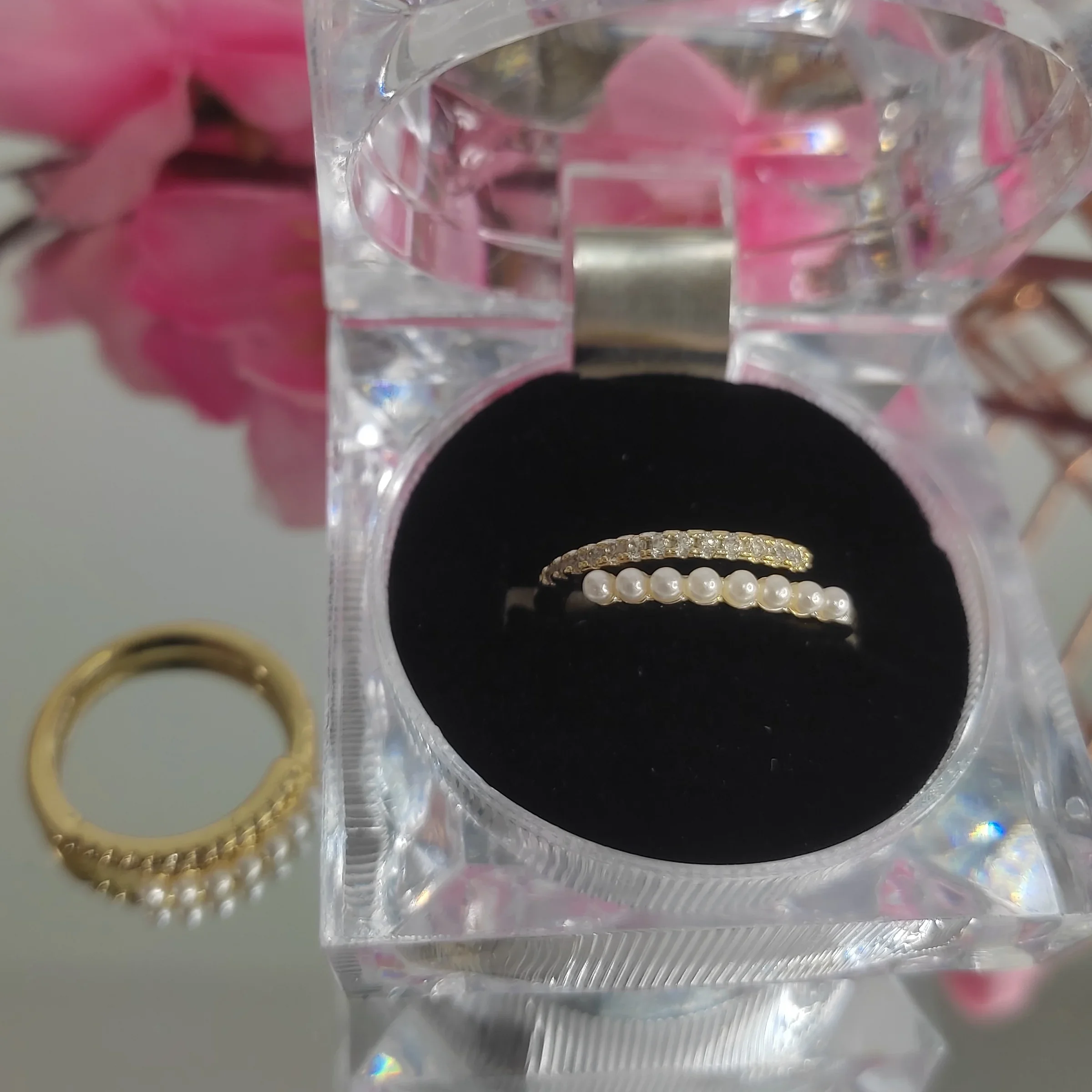 ANILLO AJUSTABLE PRINCESA PERLA/ZIRCON