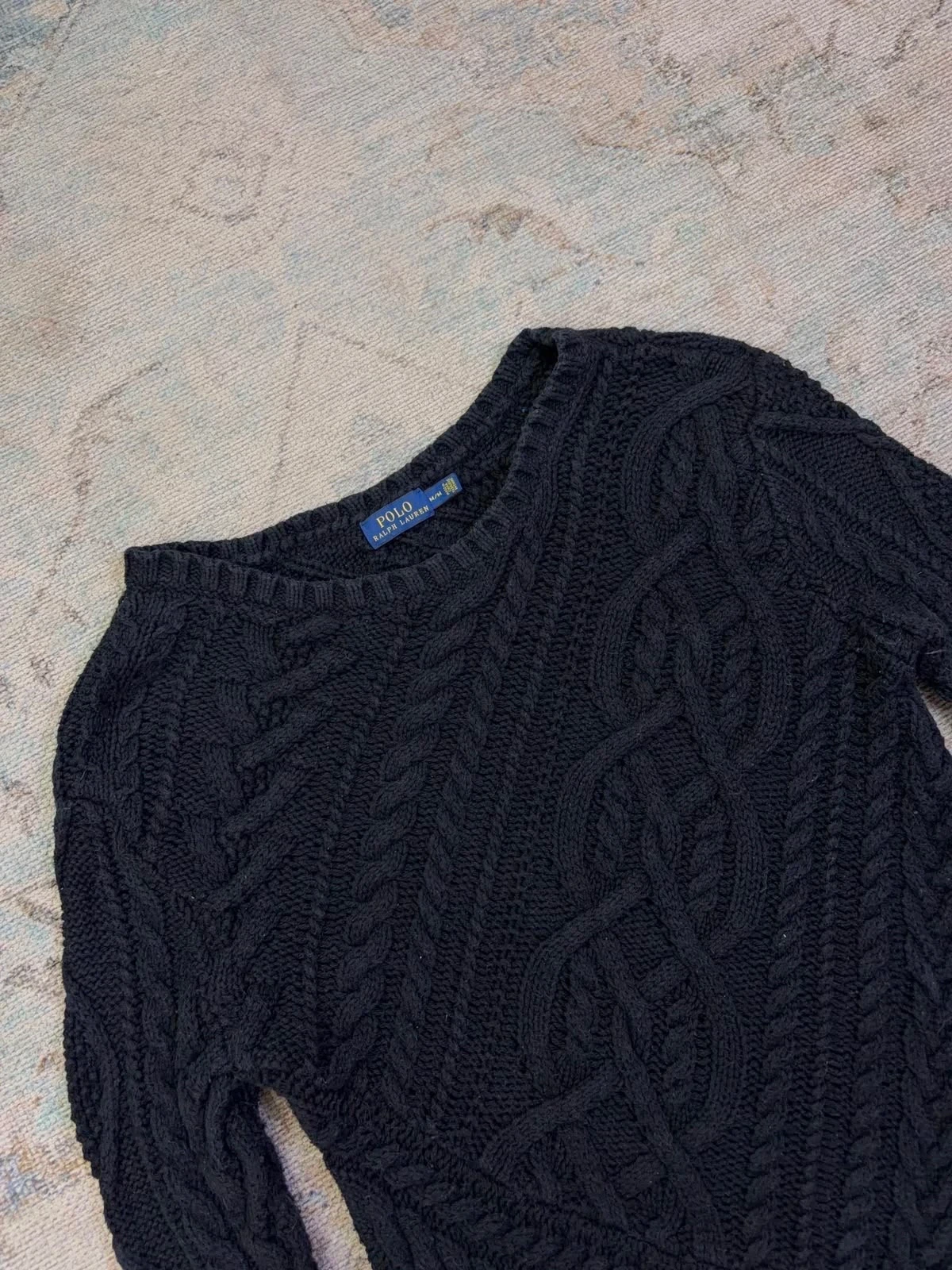 Sweater Polo Ralph Lauren Trenzas Negro mujer  Talla M 2