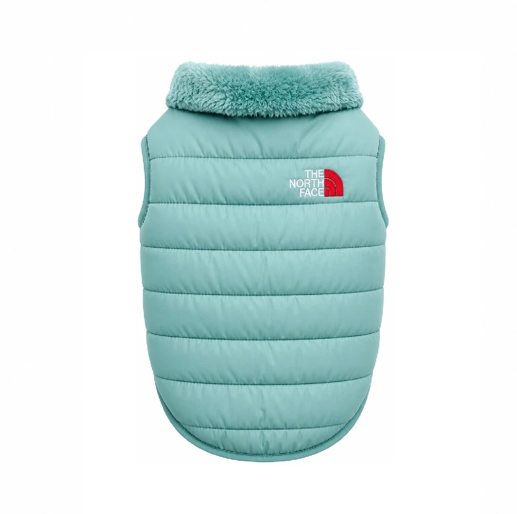 Chaleco impermeble con forro peluche North Face verde jade