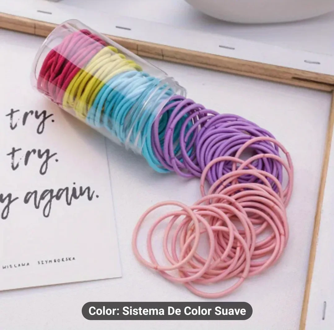Paquete de 100 Lazos para el Cabello de Poliéster Suave 3