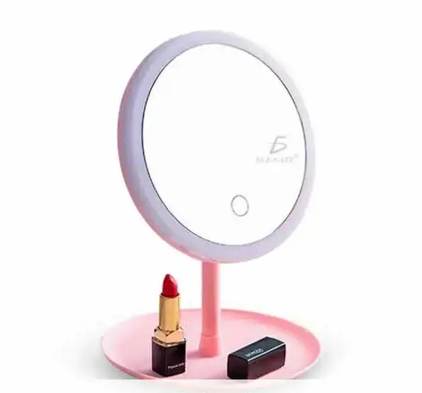 Espejo Touch Portátil Con Aro De Luz 