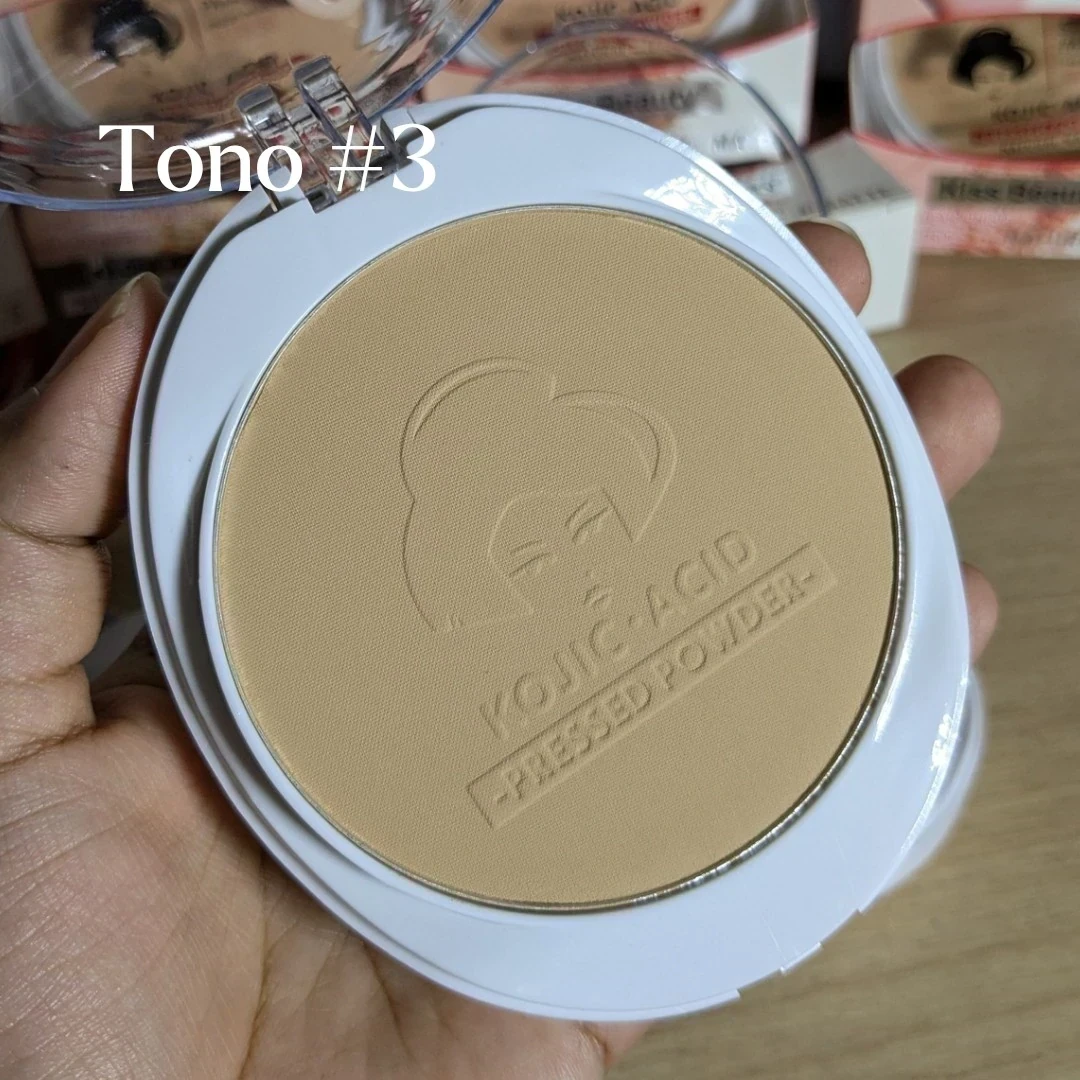 Polvo compacto con ácido kójico, acabado fresco, control de aceite SPF15 PA++, 35 g 4