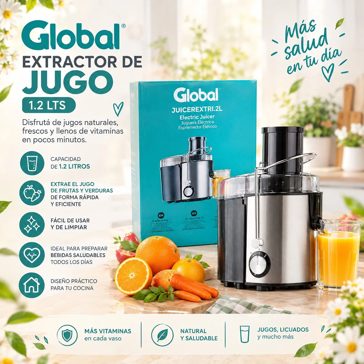 EXTRACTOR DE JUGO GLOBAL 1.2LTS