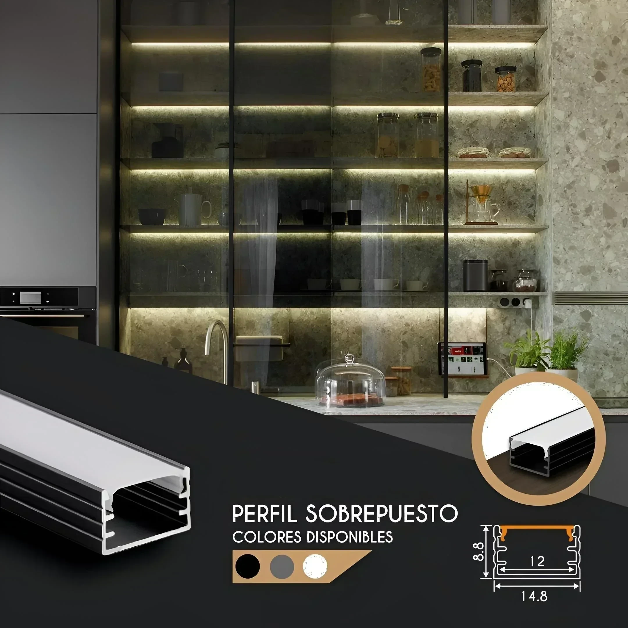 PERFIL ALUMINIO NANO LITE 3MTS 