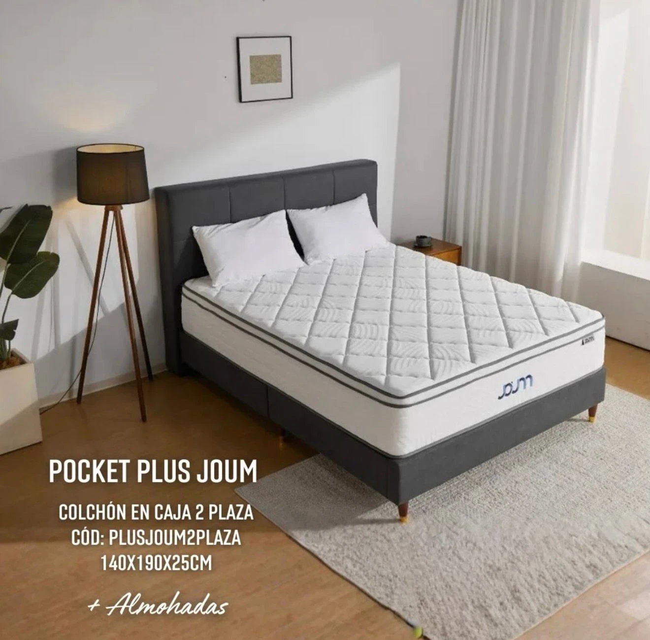 COLCHON EN CAJA RESORTE POCKET PLUS JOUM 2 PLAZAS