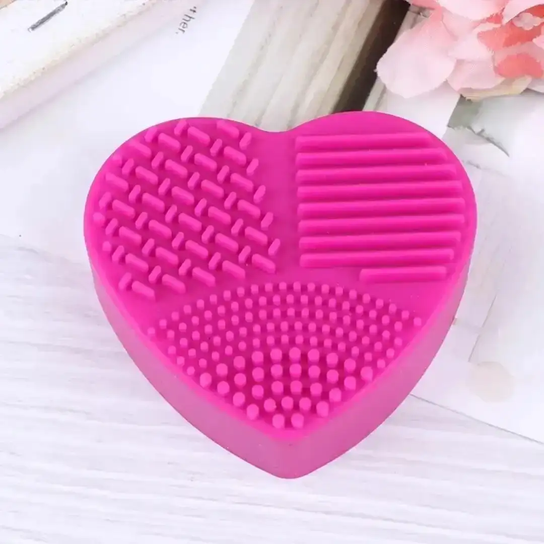 Limpia Brocha Manual Silicona Corazón