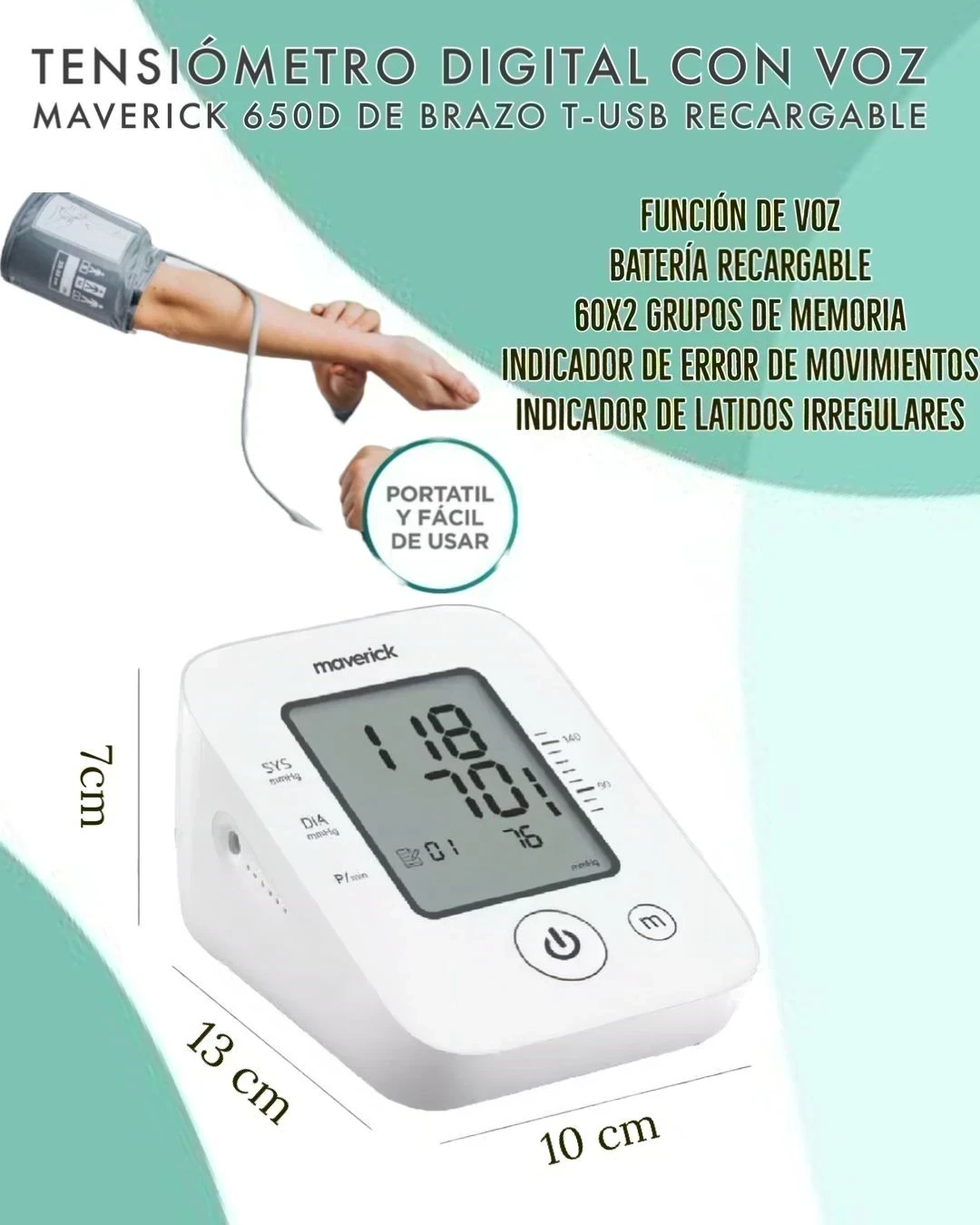 TENSIÓMETRO DIGITAL DE BRAZO 