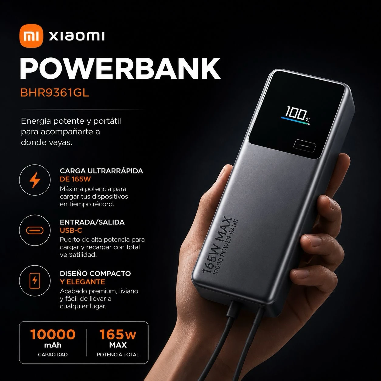 POWER BANK XIAOMI PB1165MI 10000mAhv