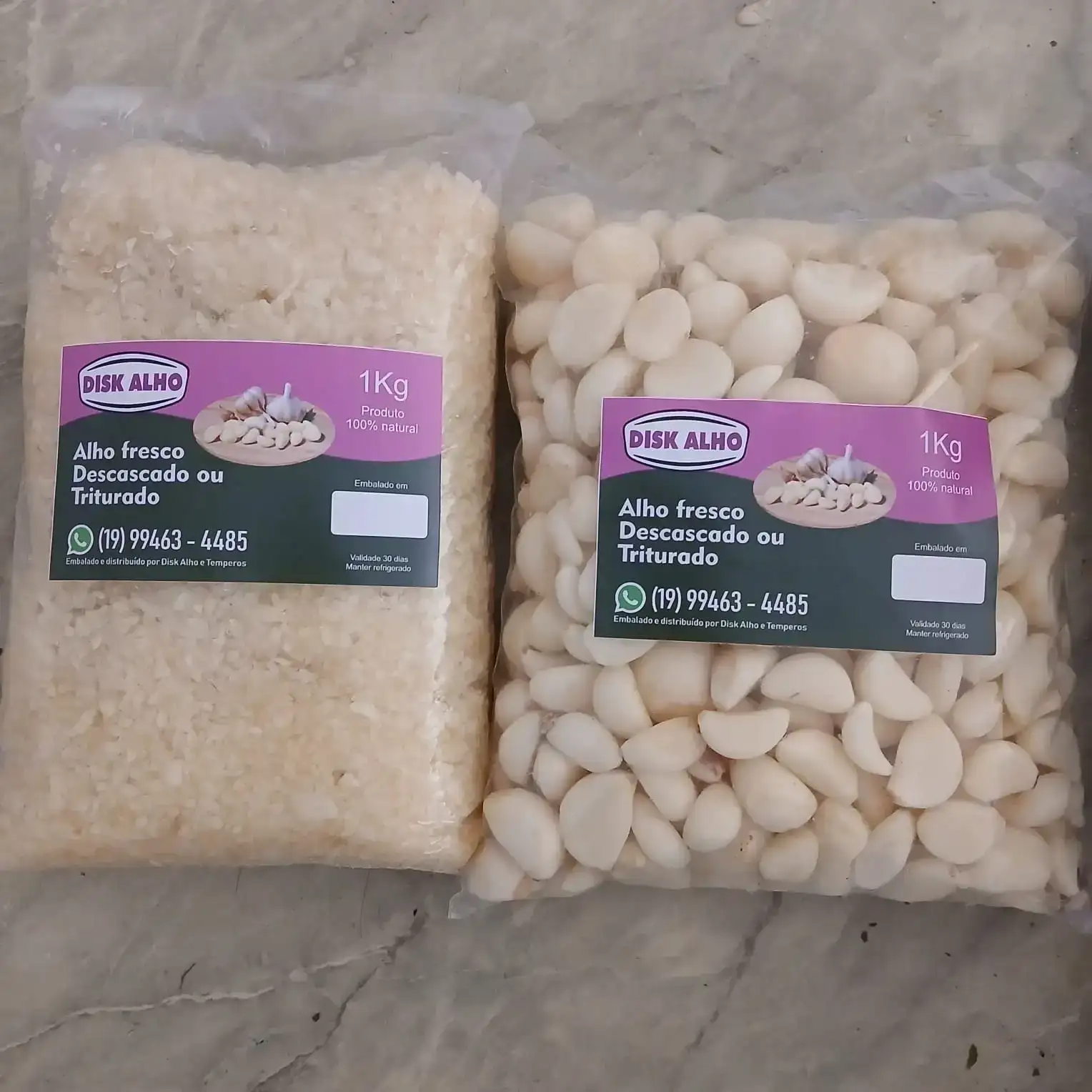 ALHO FRESCO DESCASCADO 1KG 