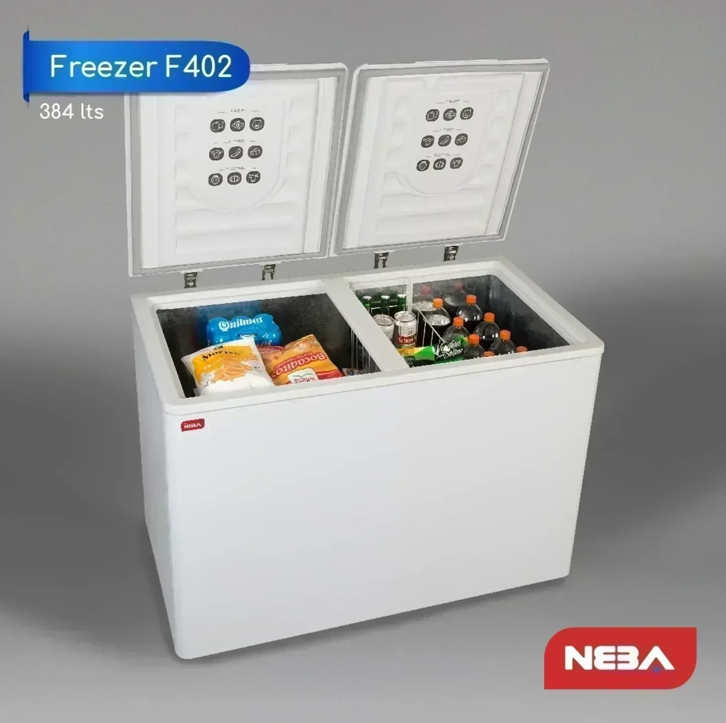 Freezer Neba F402 Doble Tapa Blanco HORIZONTAL 3